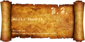 Weitz Henrik névjegykártya